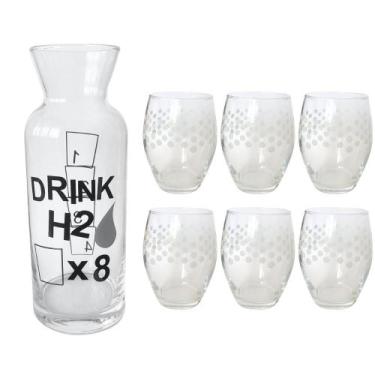 Imagem de Conjunto de Jarra com Copos Vidro Temperado Litografado Pasabahce - My