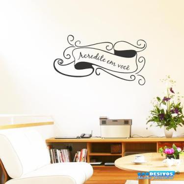 Imagem de Adesivo Decorativo De Parede Frase Acredite Em Você - Gaudesivos