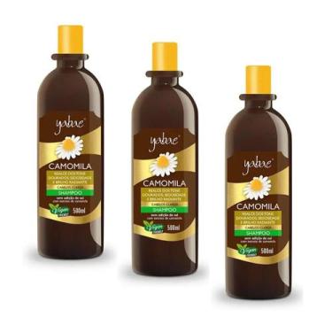 Imagem de Kit 3 Shampoo Vegano Camomila 500ml  Yabae