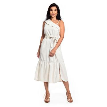Imagem de Vestido Midi Ombro A Ombro Linho Sem ELastano - Restrito Jeans, Areia,