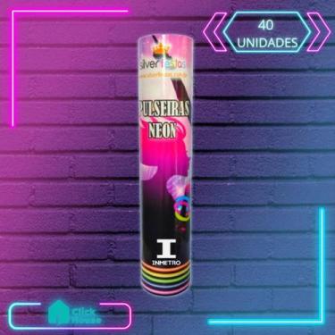 Imagem de Pulseira De Neon Fluorescente Para Festa 7 Cores 40 Unidades - Silver 