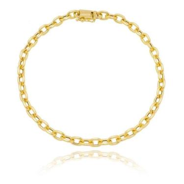 Imagem de Pulseira Masculina Cadeado Fecho Gaveta Grossa Ouro 18k 750 - Thile Jó