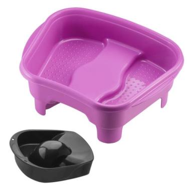 Imagem de Kit Tigela mão + Bacia Pés Pedestal Pedicure Manicure Salão Beleza Mul