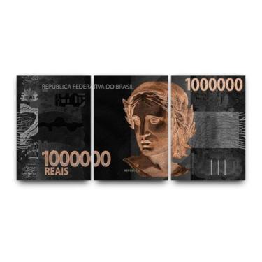 Imagem de Quadro Decorativo Nota De 1 Milhão De Reais Kit 3 Peças - NEYRAD