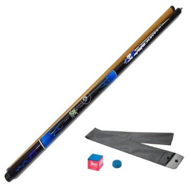 Imagem de Taco de Sinuca Desmontável Bola 8 Azul e Preto Tacos Brasil