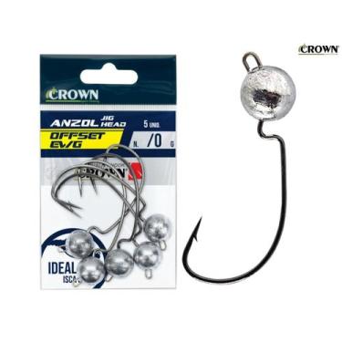 Imagem de Anzol Jig Head Crown Offset EWG Black Nº 3/0 (12gr) - 5 Peças