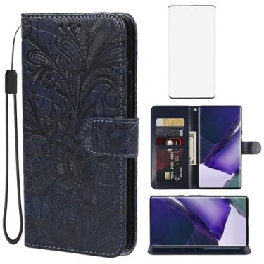 Imagem de Gufuwo Capa carteira para Galaxy S22 Ultra, Samsung S22 Ultra 5G SM-S908U com protetor de tela de vidro temperado, capa flip de couro com suporte para cartão de crédito para Samsung Galaxy S22 Ultra