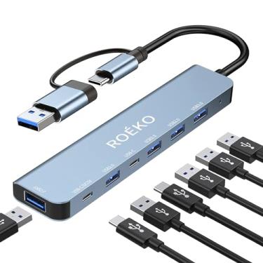 Imagem de Hub USB C, divisor USB, hub USB 3.0 para laptop, adaptador USB multiportas 7 em 1 adaptador extensor USB para MacBook Pro Air, desktop, teclado, mouse