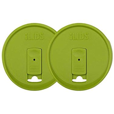 Imagem de iLIDS Tampa de bebida Mason Pote, boca larga, verde-limão, pacote com 2