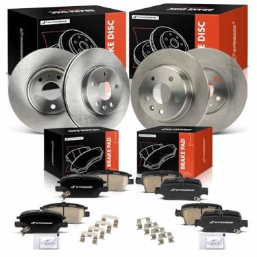 Imagem de A-Premium Rotores de freio a disco ventilado dianteiro e traseiro + kit de pastilhas de cerâmica compatível com modelos selecionados Chevrolet - Cruze 2016/2018-2019, Volt 2016-2019, Bolt EV