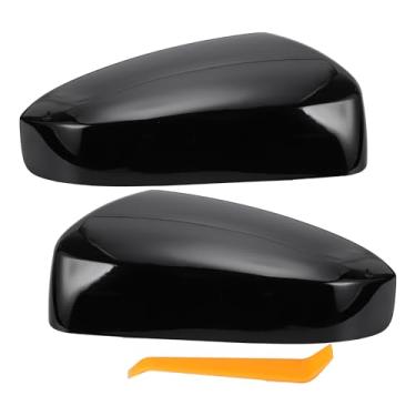 Imagem de X AUTOHAUX 1 conjunto de tampa do espelho do lado do passageiro para retrovisor do carro do motorista preto brilhante para NISSAN SENTRA 2007 2008 2009 2010 2011 2012 capas de proteção de espelho