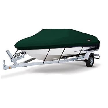 Imagem de MSC Capa de barco impermeável de lona de poliéster resistente 600D de grau marítimo, serve para V-Hull, Tri-Hull, Runabout Boat Cover (Modelo B - Comprimento: 35 cm - 40 cm, Largura do feixe: até 228