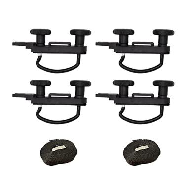 Imagem de Cheerock 4 peças de braçadeiras de parafuso de metal universal em U para caixa de teto para carro, kit de clipes em U, parafusos de 85 mm de largura interna com 8 porcas de trava e 2 correias