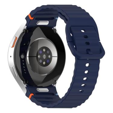 Imagem de HAYONLIY Pulseiras esportivas de silicone sem lacunas compatíveis com Samsung Galaxy Watch 7/FE/6/5/4 de 40 mm e 44 mm/Watch 6 Classic de 43 mm e 47 mm/Watch 5 Pro de 45 mm/Watch 4 Classic de 42 mm e