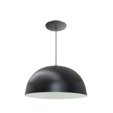 Imagem de Luminária Pendente Meia Lua 24cm Com Interior Branco Fiação 110/220 - 