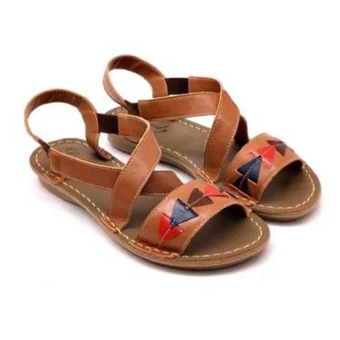 Imagem de Sandália Rasteirinha Feminina Em Couro - DANDY, Bege, 35