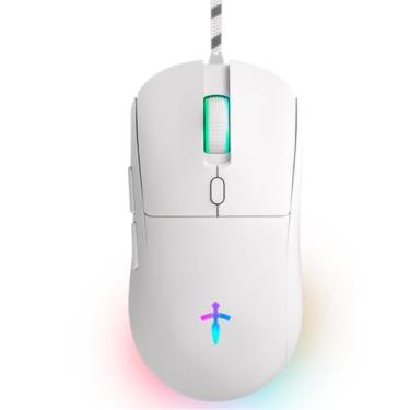 Imagem de Mouse Gamer Jogo 8000dpi Óptico Led Rgb Usb Pc Computador (Branco)