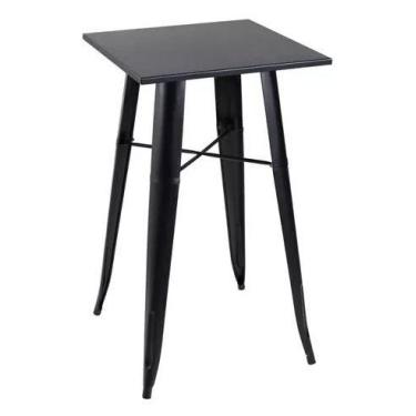 Imagem de Mesa Bistro Alta De Bar Café Tolix - 60 X 60 Cm Preta - Universal Mix