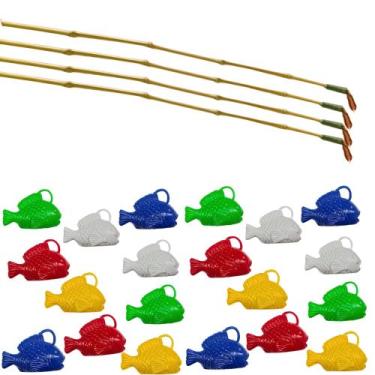 Imagem de Kit Pescaria Festa Junina Para 4 Pessoas E 20 Peixinhos - AHL Comércio