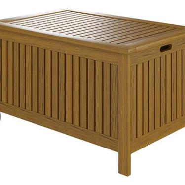 Imagem de Banco Baú E Carrinho De Madeira Para Jardim 48x53,5 Cm