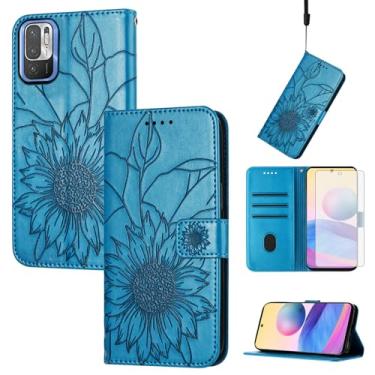 Imagem de Asuwish Capa de telefone para Xiaomi Redmi Note 10 5G com protetor de tela de vidro temperado e estampa floral carteira de couro com suporte para cartão de crédito celular Poco M3 Pro/Redme Note 10T