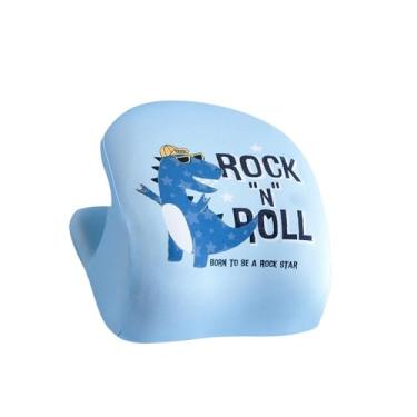 Imagem de harayaa Suporte de pescoço de espuma de memória para cadeira de escritório, travesseiro de encosto de cabeça respirável, travesseiro multifuncional de, Dinossauro Azul