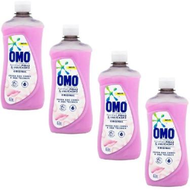 Imagem de Kit 4 Lava Roupas Líquido OMO Roupa Delicada Original 450ml