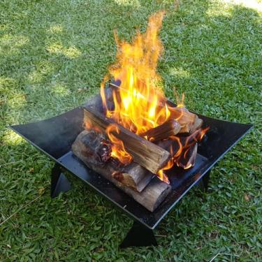 Imagem de Lareira Quadrada A Lenha Para Área Externa 45cm - Metanobre