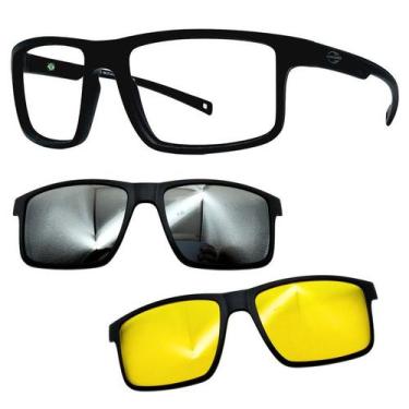 Imagem de Oculos Mormaii 6127 Swap 5 Com 2 Clipons Prata e Noturno, A14 preto fo