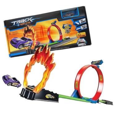 Imagem de Brinquedo Pista De Corrida Com Looping E Lançador 105cm Top - Track Ra