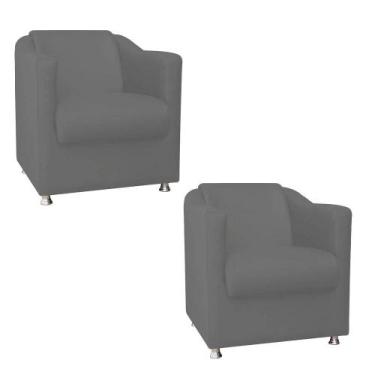 Imagem de Kit 02 Poltrona Cadeira Decorativa Tilla   Para Sala de Estar Recepção