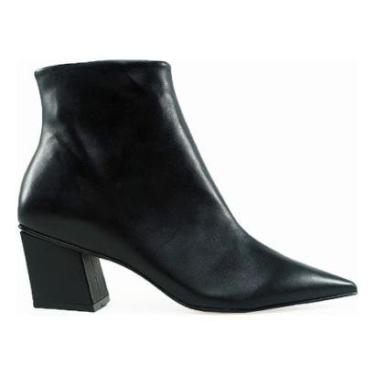 Imagem de Bota Feminina Preta Couro Carrano Salto Baixo Bloco 5,7cm-Feminino