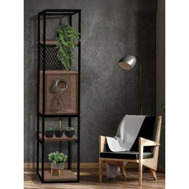 Imagem de Estante Serenita 210 com nicho - Casa Quentinha, com MDF Preto