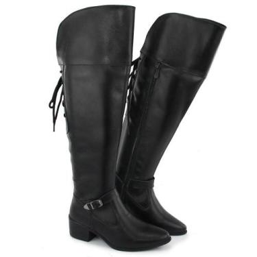 Imagem de Bota Feminina Over The Knee Casual Fechamento Zíper Moderna - BR2, 35,