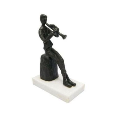 Imagem de Escultura Decorativa Saxofonista Impecavel Luxo - LUXdécor