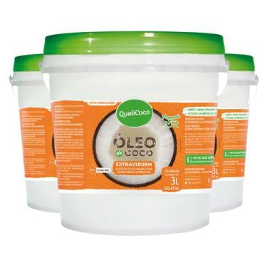 Imagem de Kit 3 Óleo de Coco Extra Virgem Qualicoco 3 Litros - Qualicôco
