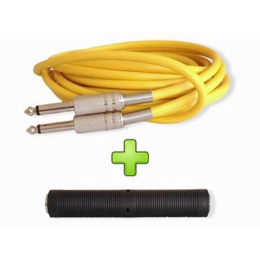 Imagem de Kit cabo p10  5m e emenda som violão guitarra  profissional - TEMTEC