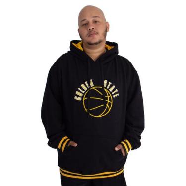 Imagem de Blusa Moletom Masculina Plus Size M10 Dunk Golden State, Preto,  G2