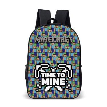 Imagem de Mochila Escolar Infantil Avulsa Game Minecrafit  Menino e Menina - Use