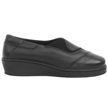 Imagem de Sapato Anabela Salto Feminino Ortopédico Sapatilha Social Para Trabalhar Conforto Uniforme-Feminino