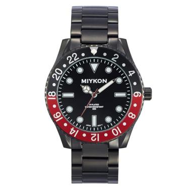 Imagem de Miykon Relógios de mergulho masculinos | Relógio analógico esportivo casual masculino com pulseira de aço inoxidável polido iônico | Ponteiros luminosos, vidro resistente a arranhões, quartzo japonês,