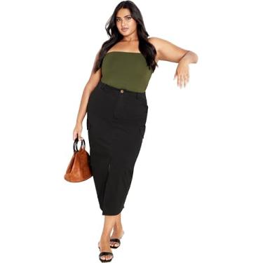 Imagem de City Chic Saia plus size, saia maxi halo, Preto, 46
