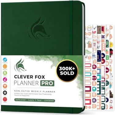 Imagem de Clever Fox Planner PRO – Planejador de vida semanal e mensal para aumentar a produtividade, gerenciar o tempo e atingir seus objetivos, 21 x 28 cm (verde floresta)