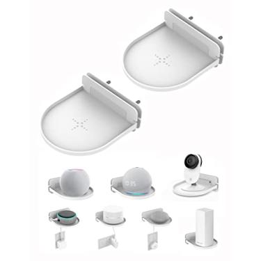 Imagem de ZZHDESBY Suporte universal de parede para alto-falante inteligente pequeno suporte de prateleira compatível com Google Home Mini/Home pod Mini/Google WiFi/Nest WiFi/eero 6 mesh WiFi/câmera de