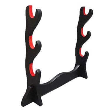 Imagem de CNLQ Suporte de exibição para todas as espadas japonesas Katana Wakizashi Tanto com proteção acolchoada de 1 camada, suporte para todas as espadas (3 camadas)