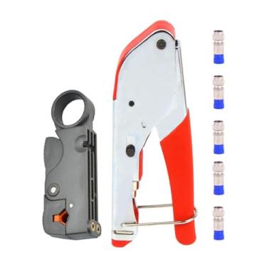 Imagem de Ioensy Ferramenta de Crimpagem para Cabo Coaxial E Cortador de Cabo para Instalação de TV, Style a, Tamanho real