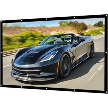 Imagem de Tela do projetor, liberação 16: 9 100 120 150 polegadas Tela do projetor Tela de cortina branca Filme 3D Projeção portátil montada na parede (tamanho: 150 polegadas)