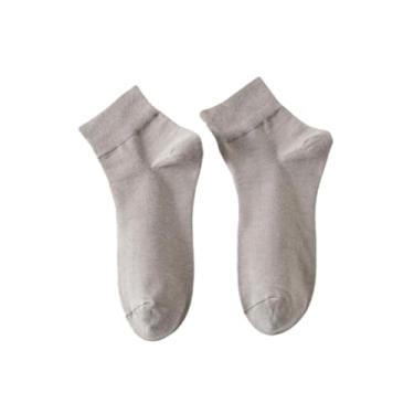Imagem de 3 pares - Meias masculinas de algodão puro primavera e outono respiráveis de cano médio, meias de tubo longo para negócios - cilindro cinza