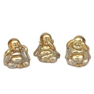 Imagem de Trio buda decorativo Enfeite Resina  Meditando kit com 3 modelo a esco