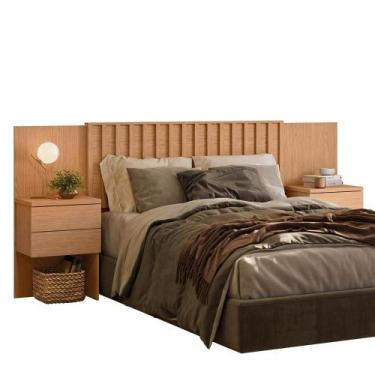 Imagem de Cabeceira Casal Olinda Extensível Ripada - Móveis Albatroz, Freijó